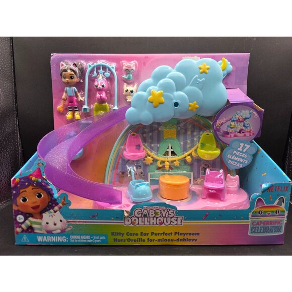 Dreamworks Gabbys Dollhouse Kitty Care Ear Purrfect Playroom 17 Pcs Toy Playset - Picture 1 of 5